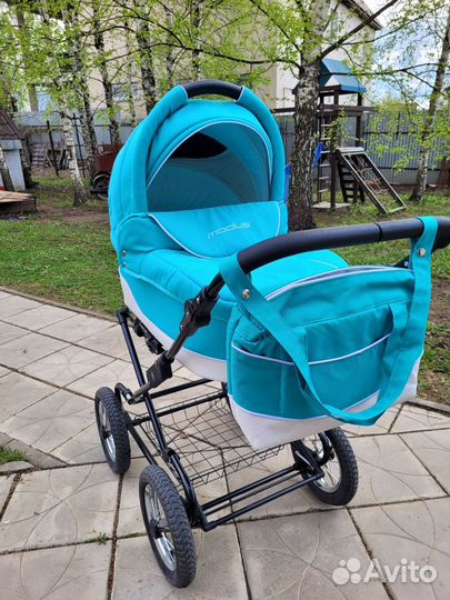 Коляска люлька 2 в 1 Riko Modus Classic бирюзовая