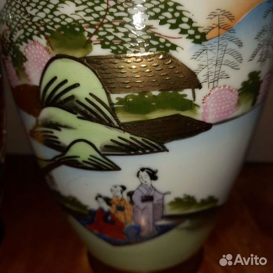 Парные вазы Япония роспись