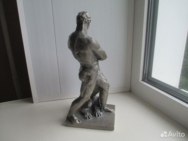 Скульптура СССР Самсон 28 См Силумин