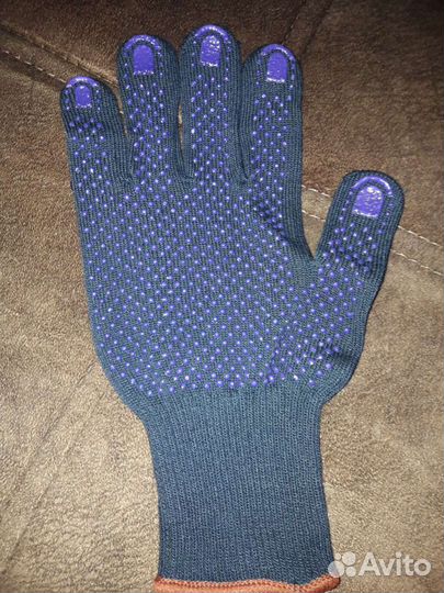 Перчатки хб с пвх покрытием, черные, 46 гр., (к-т