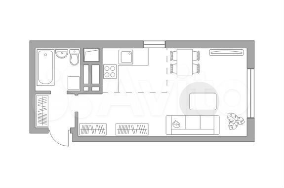 Квартира-студия, 28,3 м², 9/24 эт.