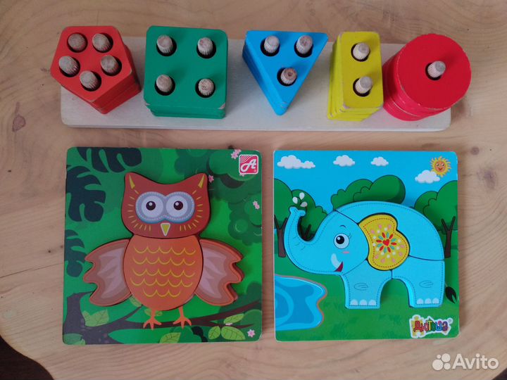 Развивающие игрушки, сортер, пазлы