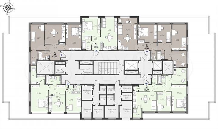 2-к. квартира, 63,9 м², 26/26 эт.