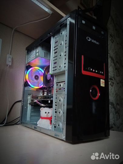 Игровой пк 4 ядра/8gb/500gb/win 10/rgb