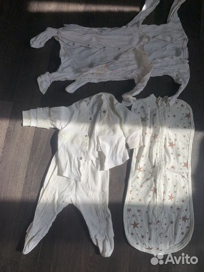 Огромный пакет брендовых вещей на новорождённого