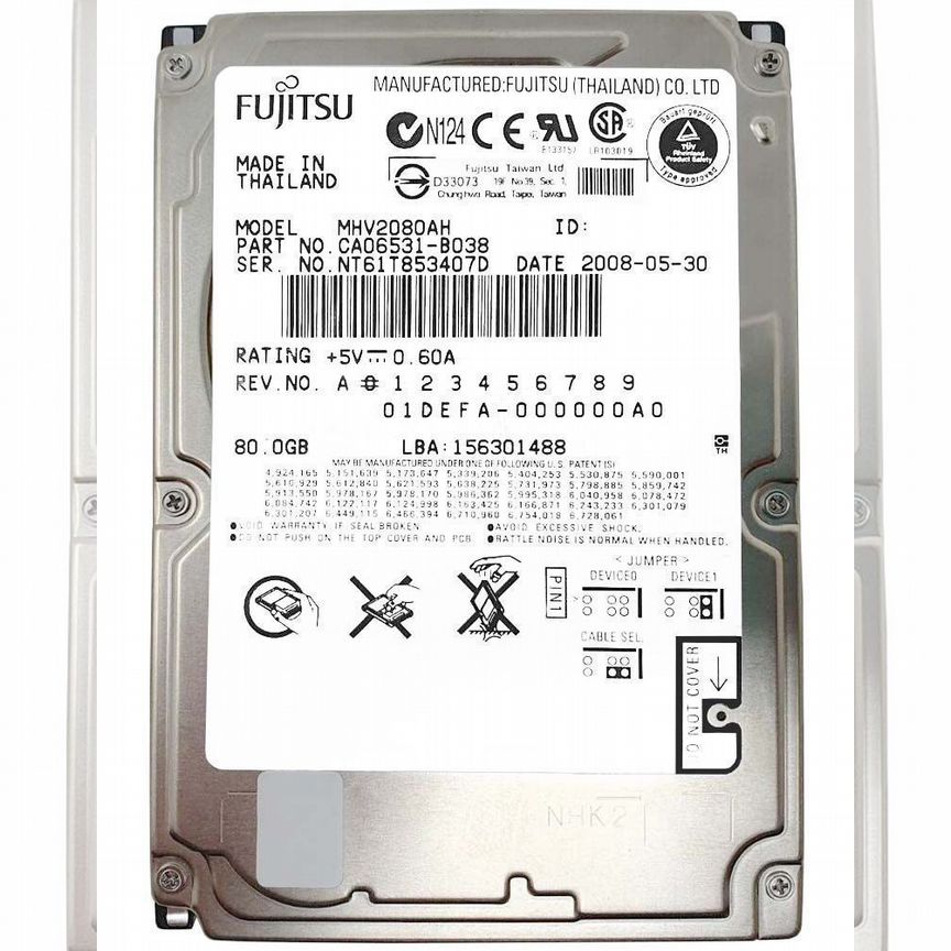 [CA06531-B038] Жесткий Диск Fujitsu 80gb Ide 2,5" Ca06531-B038