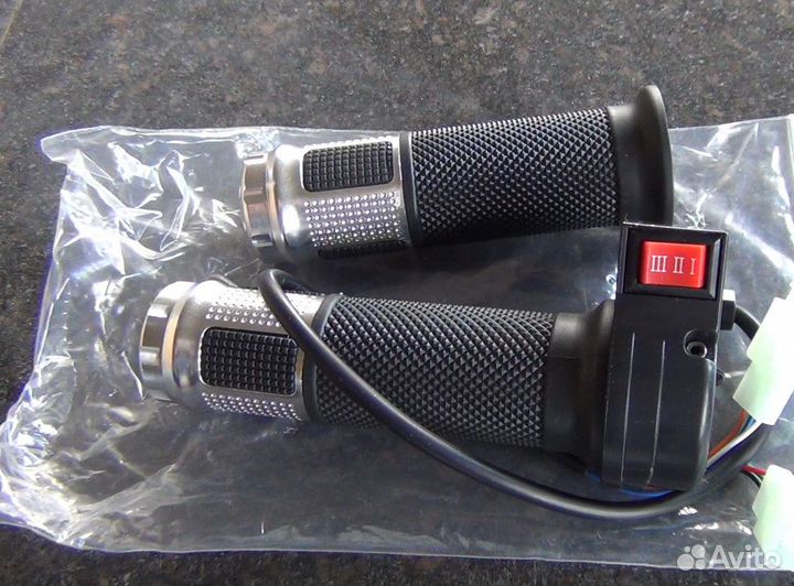 Ручка газа для электровелосипеда 1 кнопка комплект