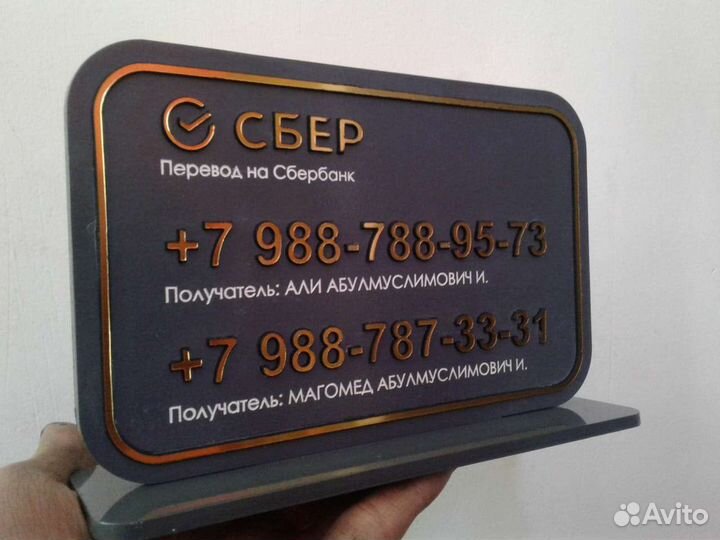 Объёмные таблички Сбербанк