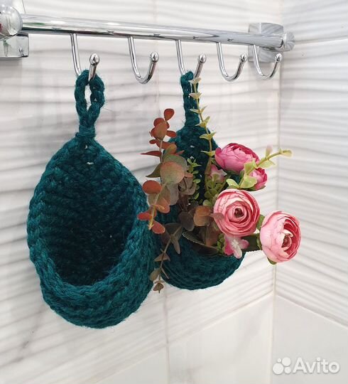 Корзина подвесная из джута для хранения мелочей