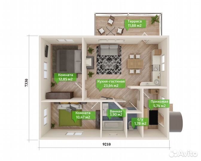 Каркасный дом 68 кв.м Домокомплект