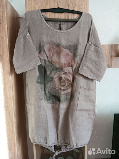 Платье-туника новое, льняное