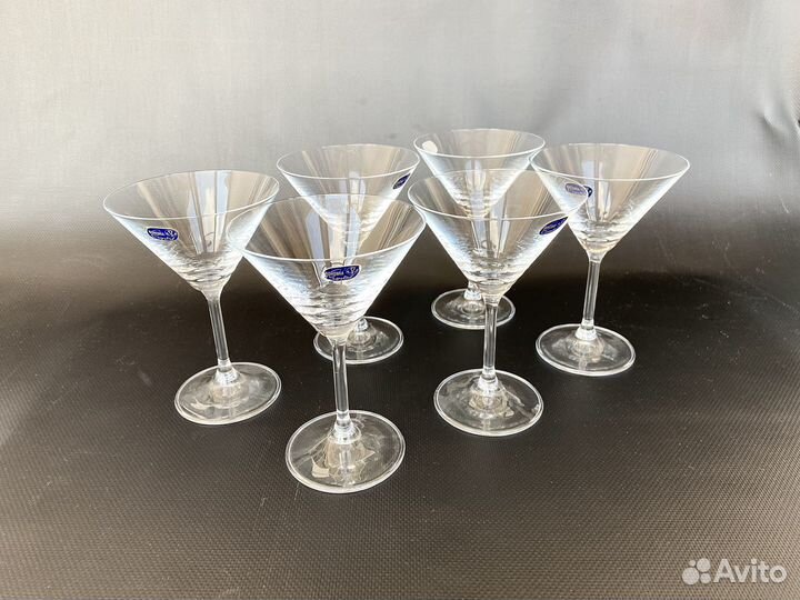 Бокалы для мартини новые Crystal Bohemia 6 шт
