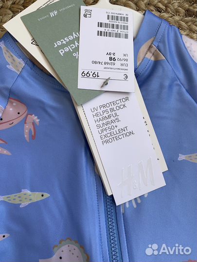 Рашгард солнцезащитный комбинезон H&M 86/92, 98