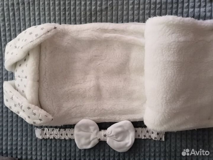 Меховой утеплённый конверт 