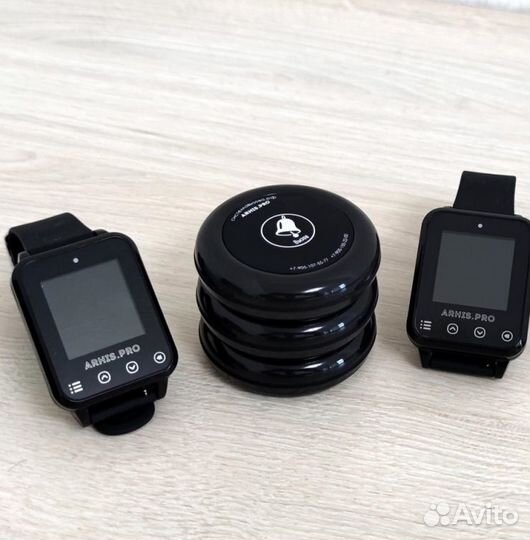 Кнопка вызова официанта с часами-пейджер Элит