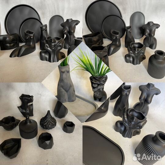 Изделия из гипса кашпо вазы подставки подсвечники