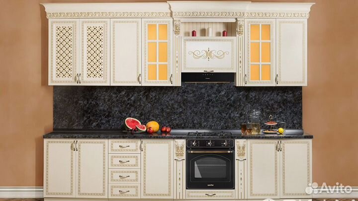 Кухонный гарнитур Империал 7 прямая 3,3М золото