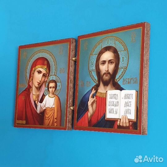 Икона складень Казанская Богоматерь, Иисус Христос