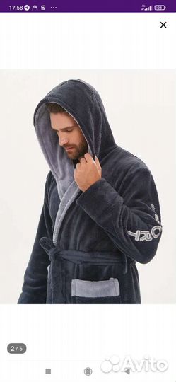 Халат мужской с капюшоном новый