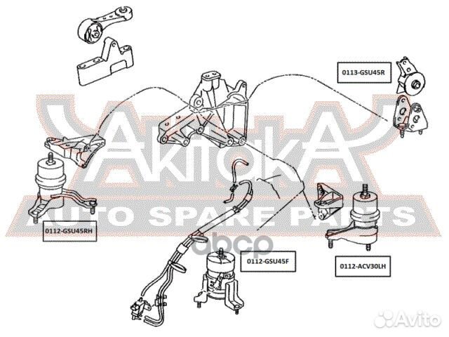 Подушка двигателя правая 0112GSU45RH asva