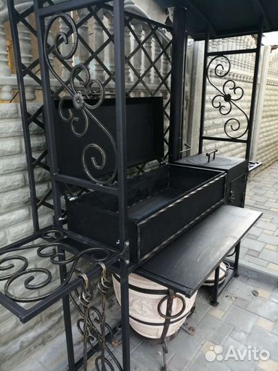 Мангал с печкой под казан