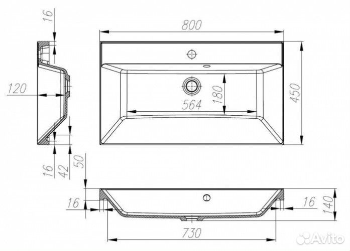 Мебель для ванной Art&Max Verona 80 Rovere Barrick
