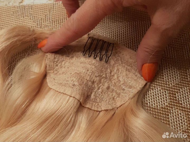 Натуральные волосы,хвост на зажимах