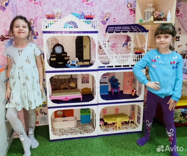 Домик для барби с мебелью