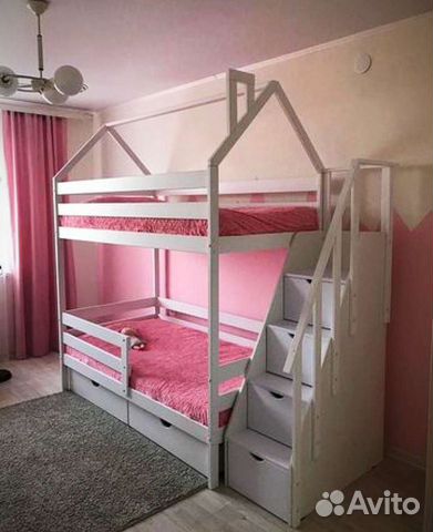 Кровать двухьярусная с комодом С4