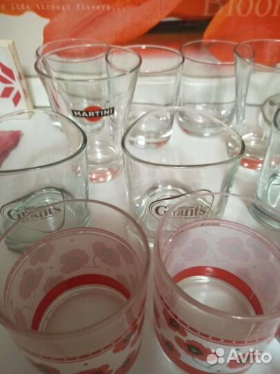 Стаканы разные: для мартини,виски и др