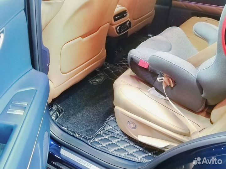 3D коврики из экокожи Genesis gv80 2021