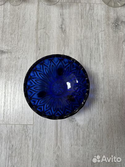 Цветной хрусталь салатник и хрусталь ваза германия