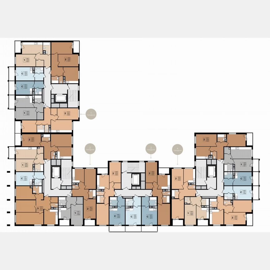 2-к. квартира, 61,4 м², 2/11 эт.