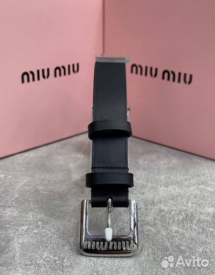 Ремень женский кожаный lux miu miu