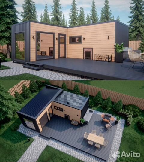 Модульная Угловая баня, купить баню