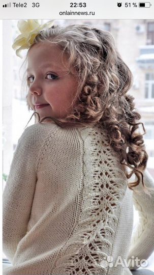 Новый джемпер для девочки, ручная работа