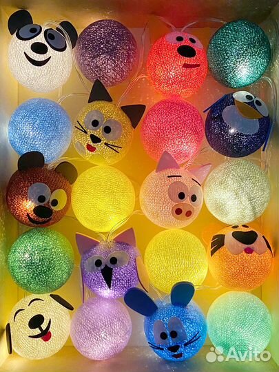 Гирлянда - шарики из ниток 