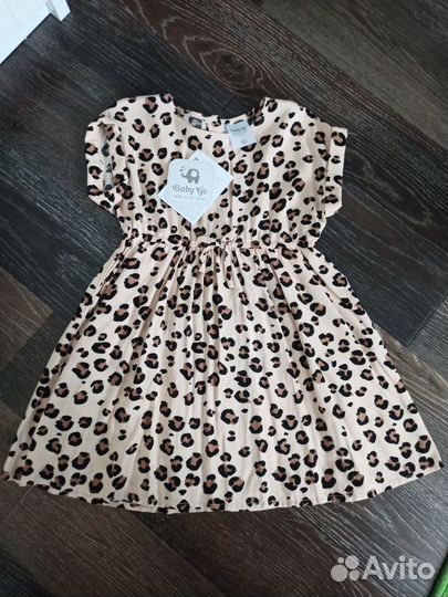 Леопардовое платье для девочки 86 см