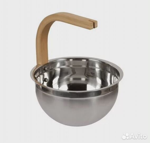 Sawo Ведро стальное 5л, ручка изогнутая осина, 37