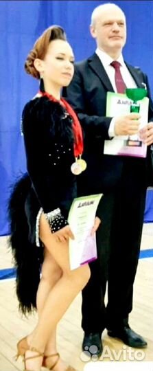 Платье бархатное латина Ю2 для бальных танцев