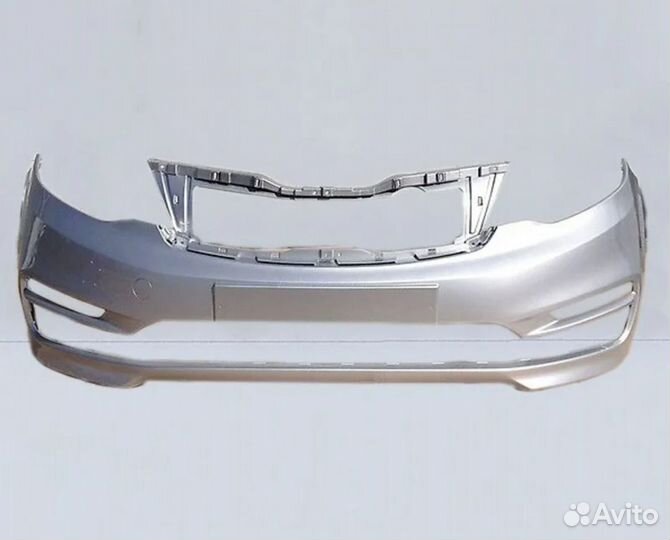 Бампер передний Рио 3. Серебристый