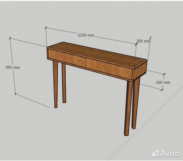 Консоль из массива бука дуба