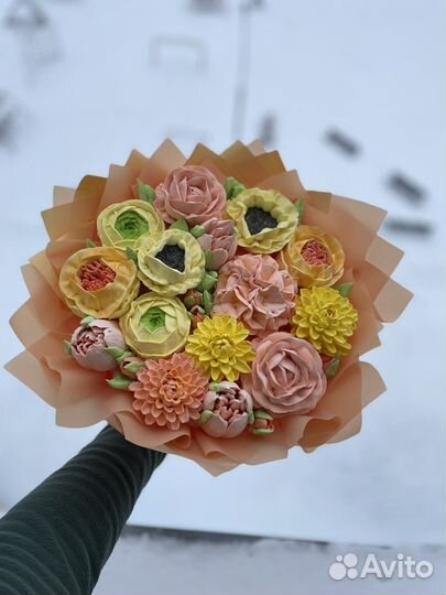 Букет из зефирных цветов