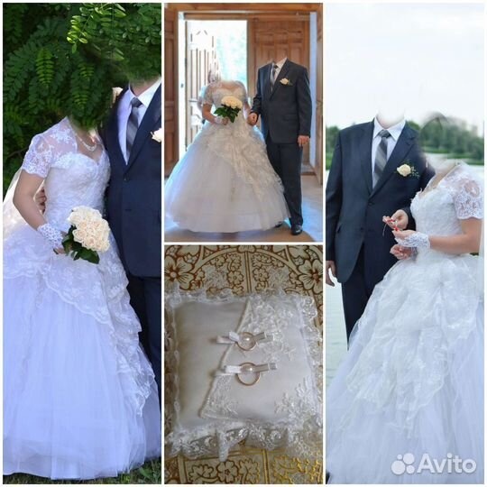 Свадебное платье+ подъюбник+подвязка+фата