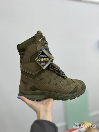 Тактические ботинки salomon (высокие берцы) олива