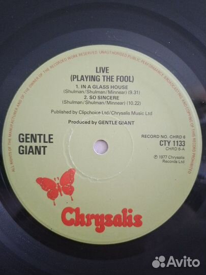 Gentle Giant - Playing The Fool, 1977, LP