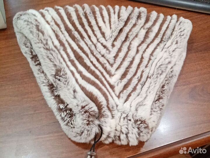 Головной убор из кролика шиншилого стриженног