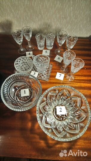 Сервировка стола, хрусталь, Чехия, Богемия, СССР