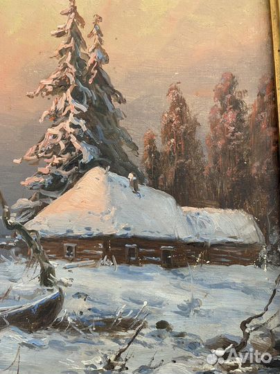 Старинная картина маслом