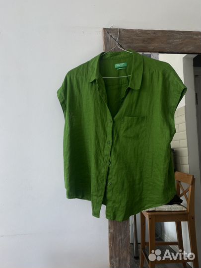 Рубашка лен benetton